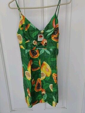 Farm Rio Spaghetti Strap Linen Dress Small